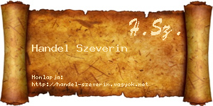 Handel Szeverin névjegykártya